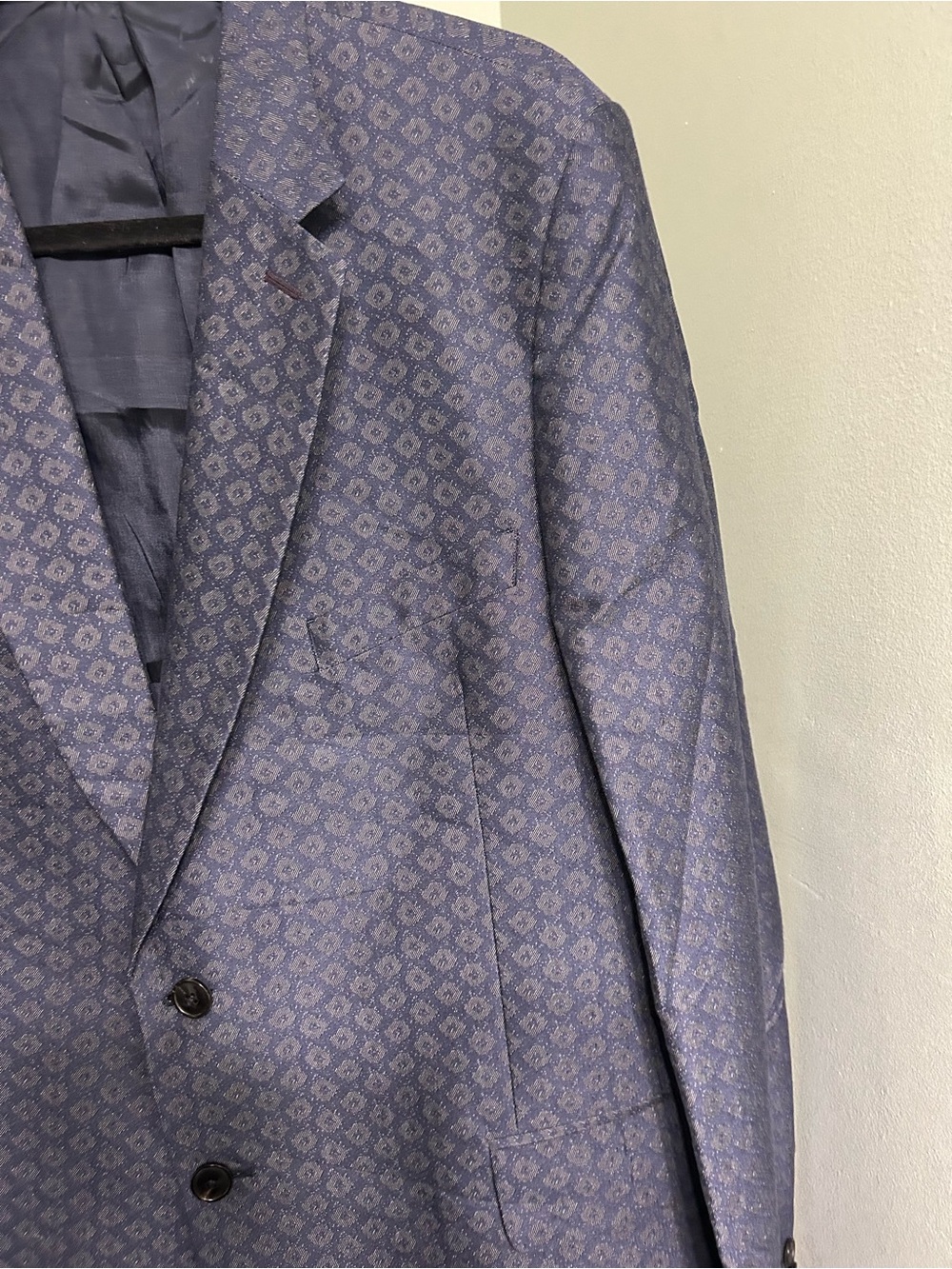 Paul smith soho tailored fit blue patterned suit jacket blazer